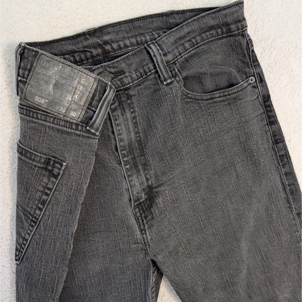 Levi's 508 Men's Regular‎ Taper Fit Size 38 X 30 Washed Black Stretch